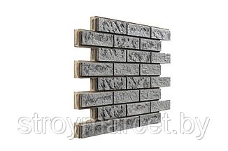 Плитка "Мраморнит" 240х70х15 - Старый камень  графит - декорированная