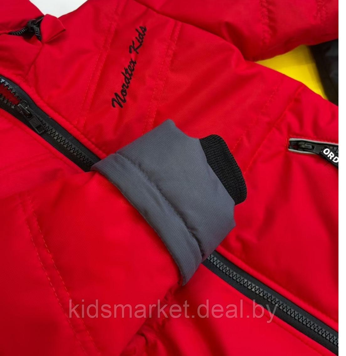 Детский демисезонный костюм Nordtex Kids мембрана красный (Размеры: 122) - фото 2 - id-p174584873