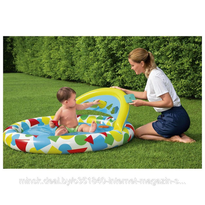 Бассейн надувной детский Splash & Learn, 120 x 117 x 46 см, с навесом 52378 Bestway - фото 4 - id-p145851714