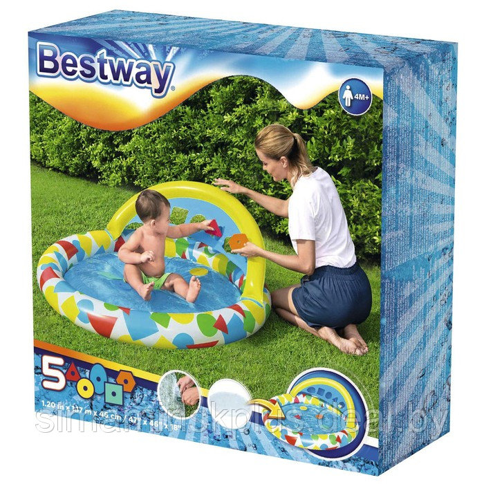 Бассейн надувной детский Splash & Learn, 120 x 117 x 46 см, с навесом 52378 Bestway - фото 6 - id-p145851714