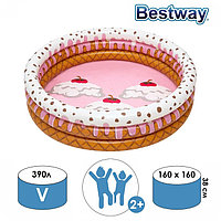 Бассейн надувной Sundae Funday, 160 x 160 х 38 см, 51144 Bestway