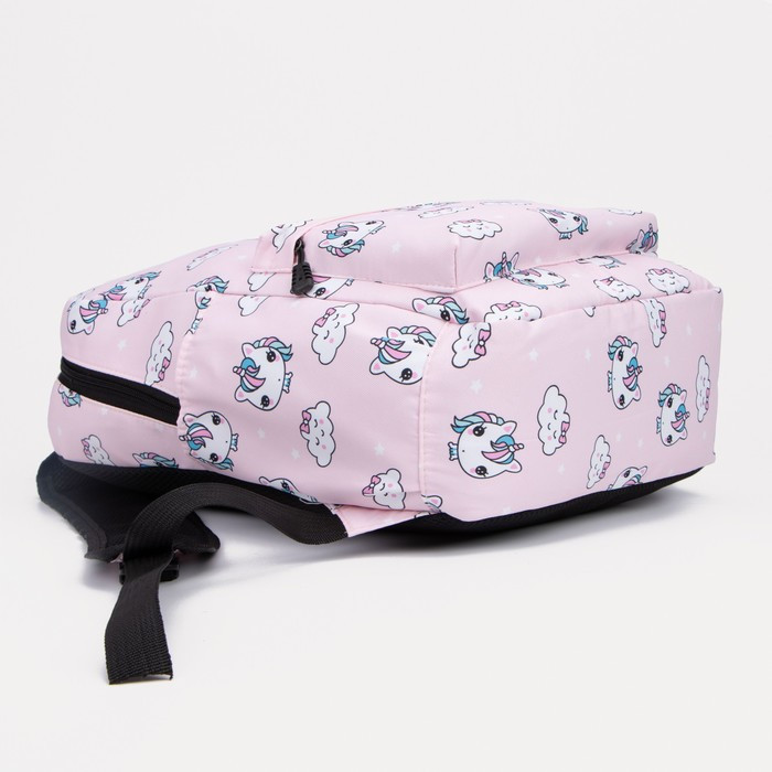 Рюкзак на молнии, наружный карман, 2 боковых кармана, поясная сумка, цвет розовый - фото 4 - id-p174585510