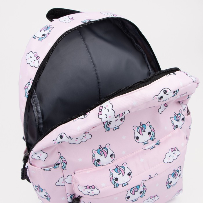 Рюкзак на молнии, наружный карман, 2 боковых кармана, поясная сумка, цвет розовый - фото 5 - id-p174585510