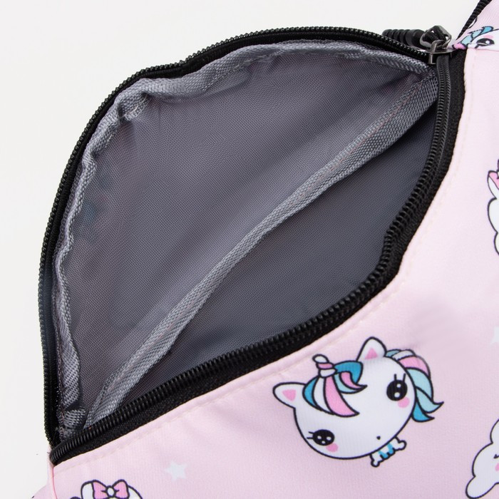Рюкзак на молнии, наружный карман, 2 боковых кармана, поясная сумка, цвет розовый - фото 8 - id-p174585510