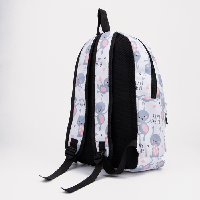 Рюкзак на молнии, наружный карман, 2 боковых кармана, поясная сумка, цвет белый - фото 3 - id-p174585512
