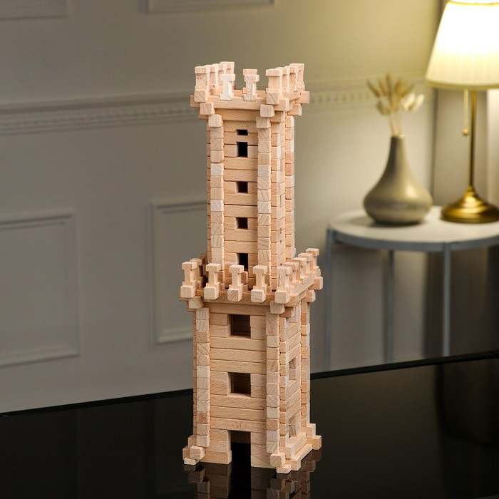 Конструктор деревянный «Башня», 213 деталей, массив бука - фото 3 - id-p174592340