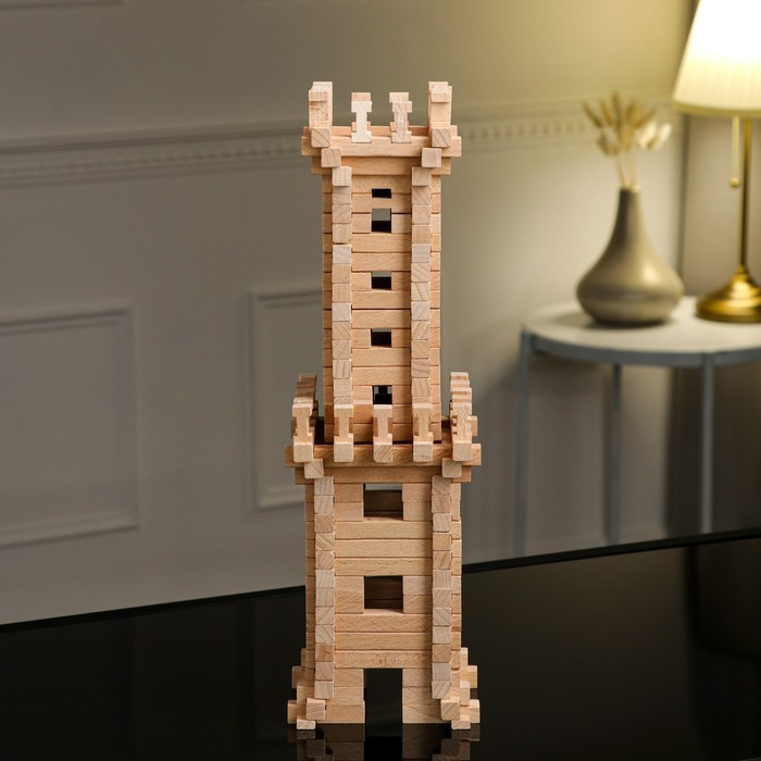 Конструктор деревянный «Башня», 213 деталей, массив бука - фото 4 - id-p174592340