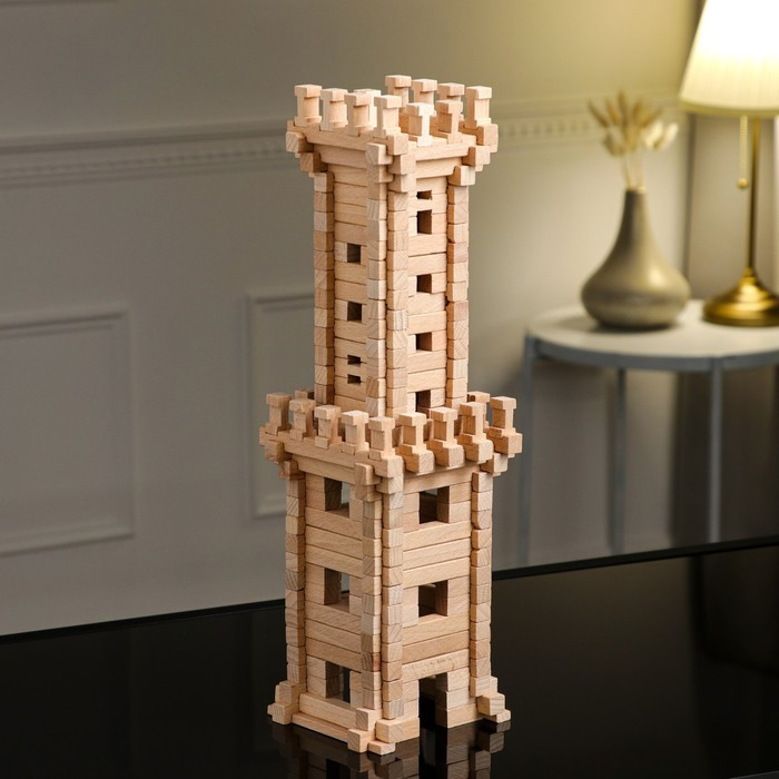 Конструктор деревянный «Башня», 213 деталей, массив бука - фото 6 - id-p174592340