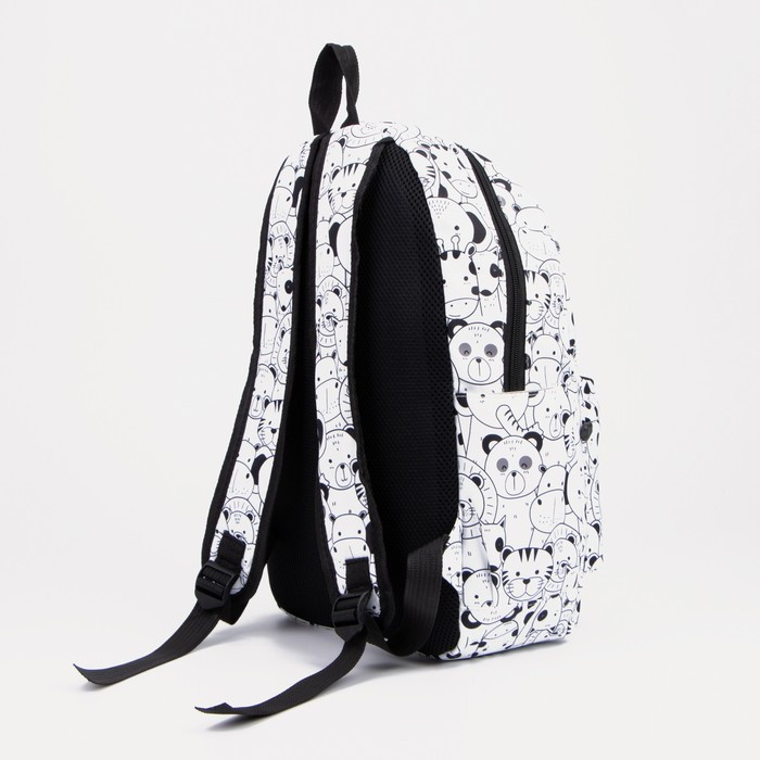 Рюкзак на молнии, наружный карман, пенал, цвет белый - фото 3 - id-p174585481