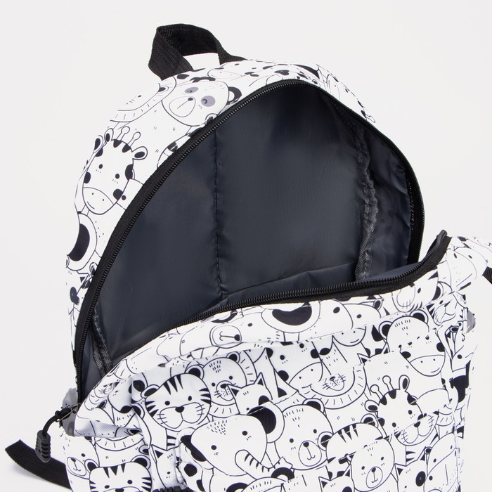 Рюкзак на молнии, наружный карман, пенал, цвет белый - фото 5 - id-p174585481