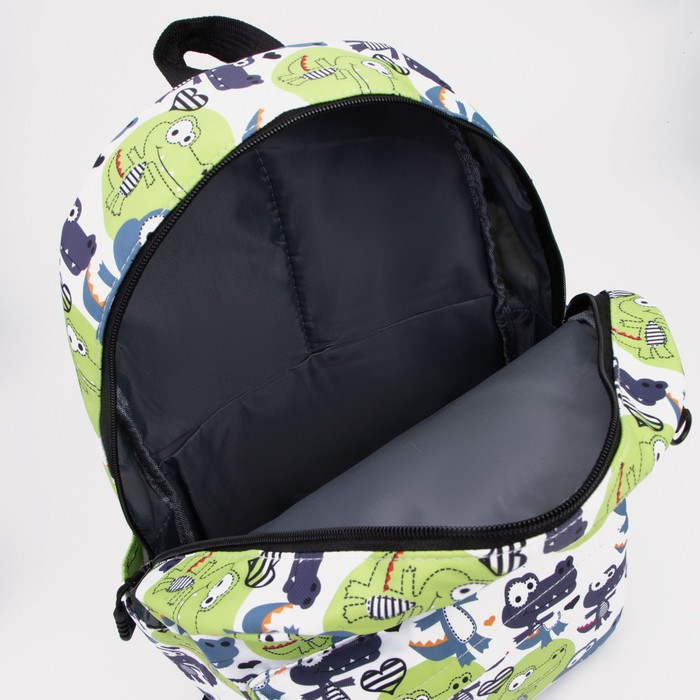 Рюкзак на молнии, наружный карман, пенал, цвет зелёный - фото 5 - id-p174585485