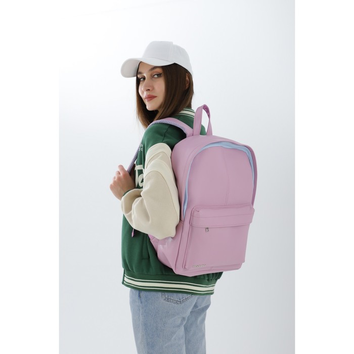 Рюкзак из искусственной кожи TEXTURA, 41 х 28 х 10 см, цвет розовый - фото 6 - id-p173293259