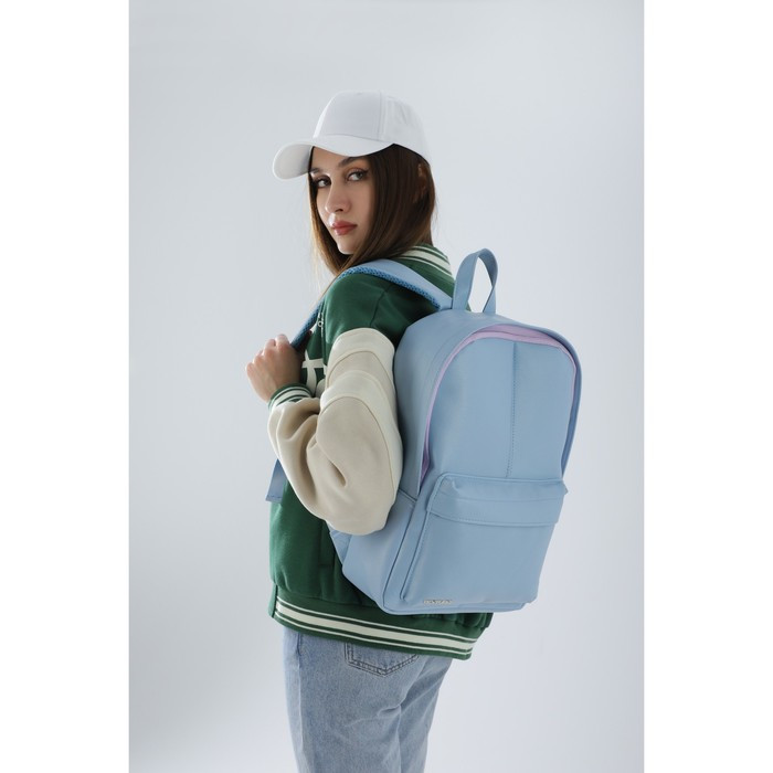 Рюкзак из искусственной кожи TEXTURA, 41 х 28 х 10 см, цвет голубой - фото 6 - id-p173293260