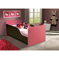 Кровать детская с бортом «Малышка №2», 600 × 1400 мм, цвет венге/ярко-розовый