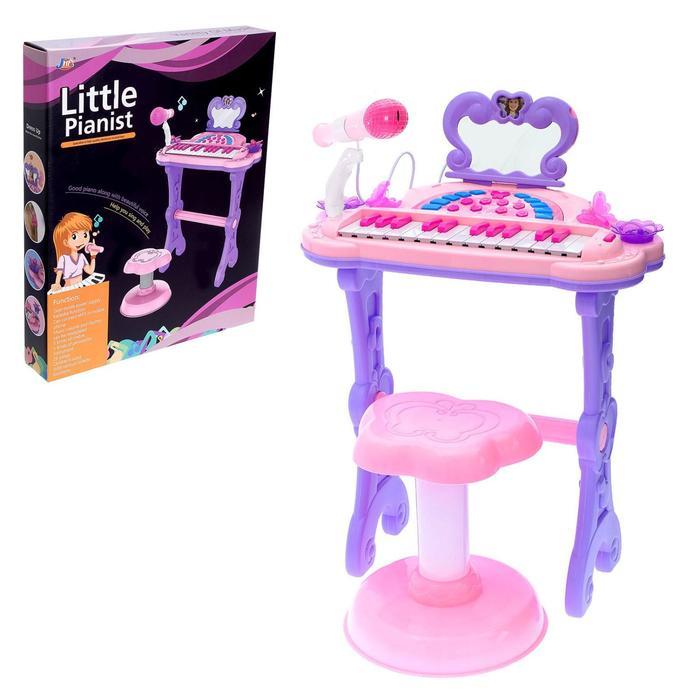 Пианино «Мечта девочки», с USB и MP3 - разъёмами, стульчиком, зеркалом, микрофоном - фото 1 - id-p174592956