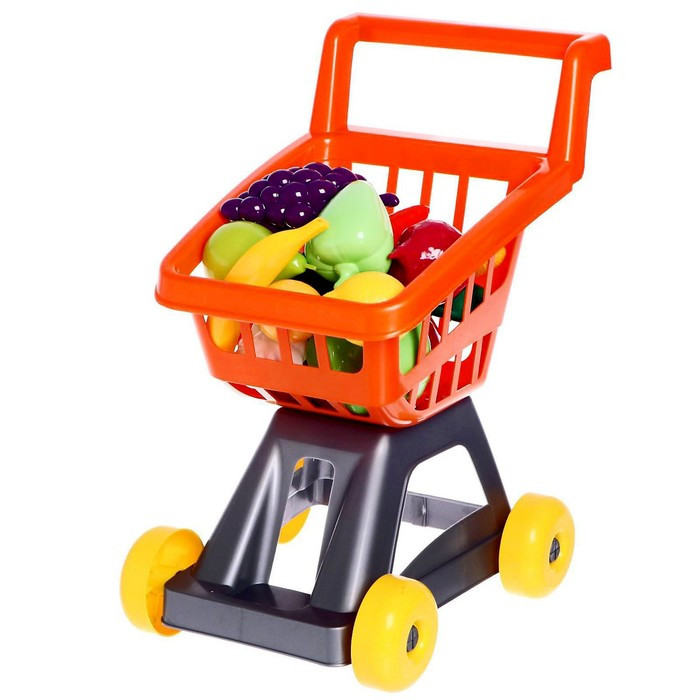 Тележка для супермаркета с фруктами и овощами, цвета МИКС - фото 1 - id-p162749434