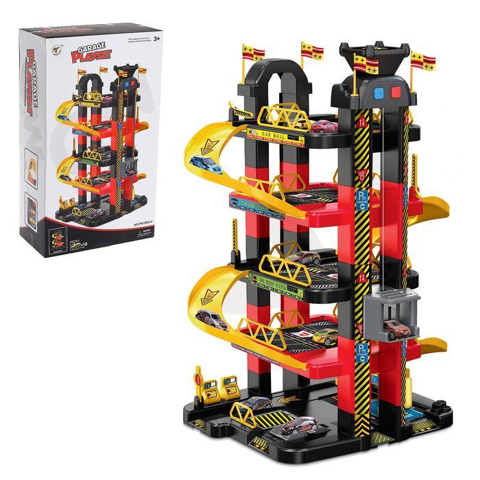 Игровой набор «Мегапарковка», с 10 машинками и электрическим лифтом, работает от батареек - фото 1 - id-p174593166