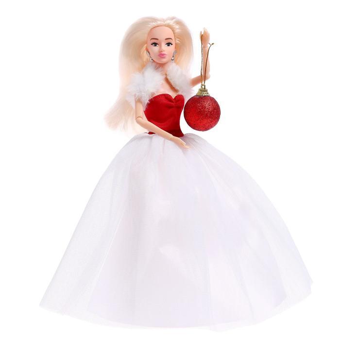 Кукла-модель шарнирная «Снежная принцесса Ксения», с аксессуаром, красно-белое платье - фото 2 - id-p163768580