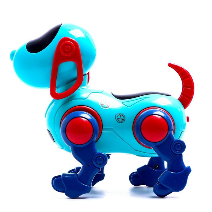 Робот-собака IQ DOG, ходит, поёт, работает от батареек, цвет голубой - фото 2 - id-p167222697