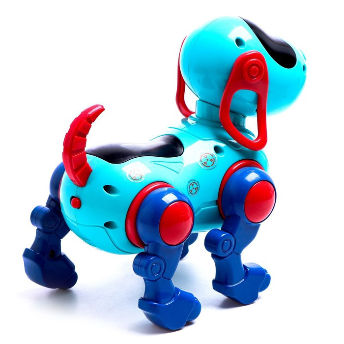 Робот-собака IQ DOG, ходит, поёт, работает от батареек, цвет голубой - фото 3 - id-p167222697