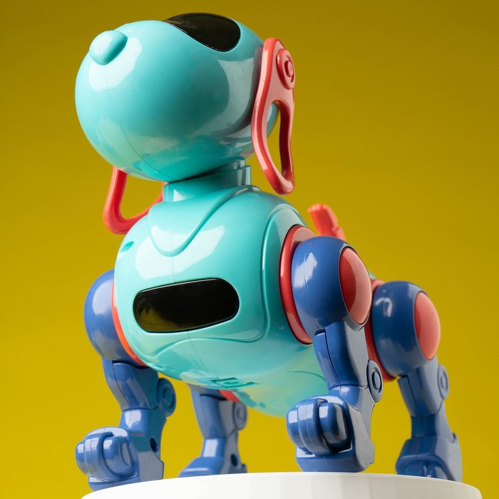 Робот-собака IQ DOG, ходит, поёт, работает от батареек, цвет голубой - фото 7 - id-p167222697