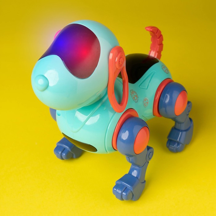 Робот-собака IQ DOG, ходит, поёт, работает от батареек, цвет голубой - фото 8 - id-p167222697