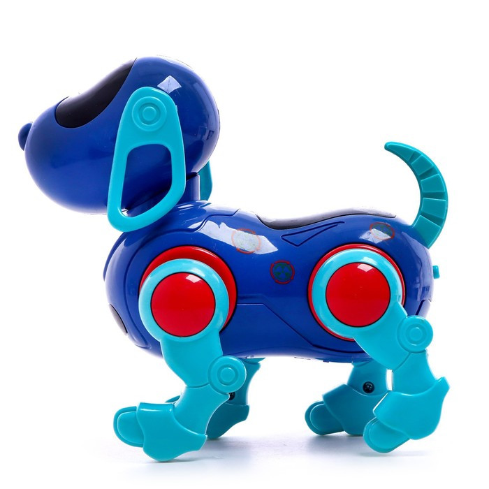 Робот-собака IQ DOG, ходит, поёт, работает от батареек, цвет синий - фото 2 - id-p167222695