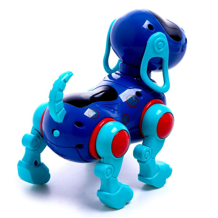 Робот-собака IQ DOG, ходит, поёт, работает от батареек, цвет синий - фото 3 - id-p167222695