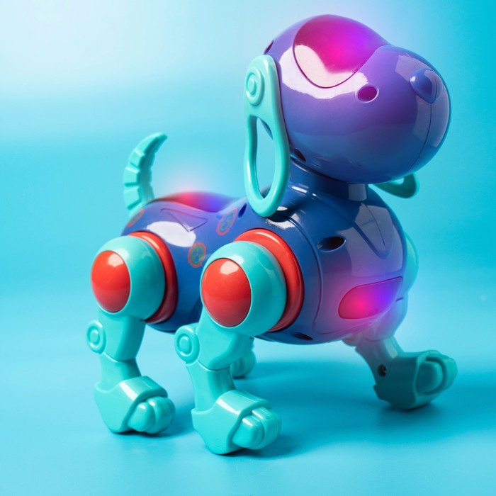 Робот-собака IQ DOG, ходит, поёт, работает от батареек, цвет синий - фото 8 - id-p167222695