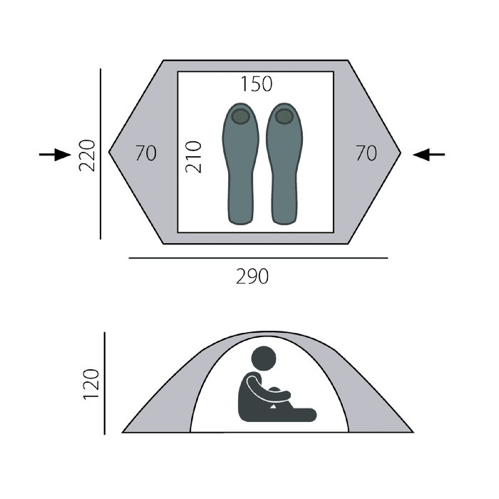 Палатка BTrace Point 2+, двухслойная, 2-местная, цвет зелёный - фото 4 - id-p174601071