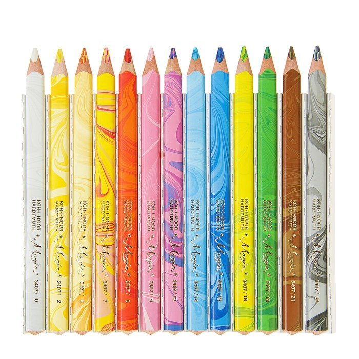 Карандаши 13 цветов 5.6 мм Koh-I-Noor Magic 3408, с многоцветным грифелем, корпус микс, L=175 мм - фото 2 - id-p174602313