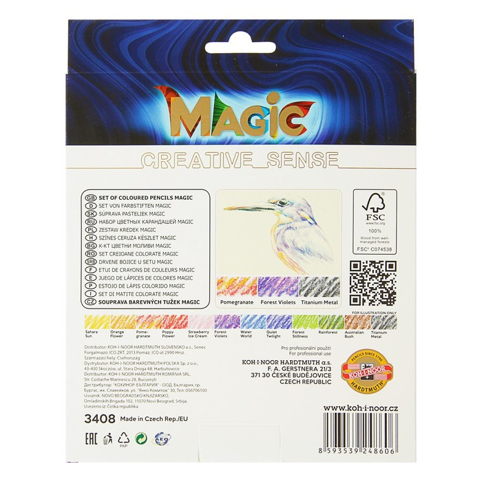 Карандаши 13 цветов 5.6 мм Koh-I-Noor Magic 3408, с многоцветным грифелем, корпус микс, L=175 мм - фото 5 - id-p174602313