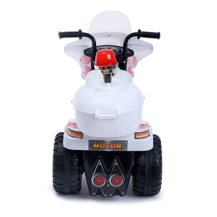 Детский электромобиль «Мотоцикл шерифа», цвет белый - фото 3 - id-p174599891