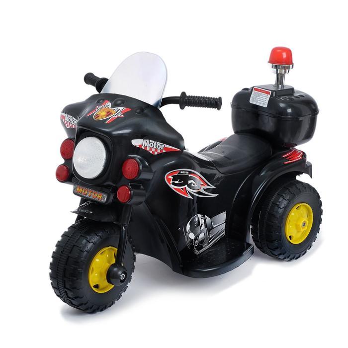 Электромобиль «Мотоцикл шерифа», цвет чёрный - фото 1 - id-p174599892