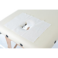 Салфетки одноразовые 40*40см (100шт/уп) с отверстием для массажн. стола спанбел белый