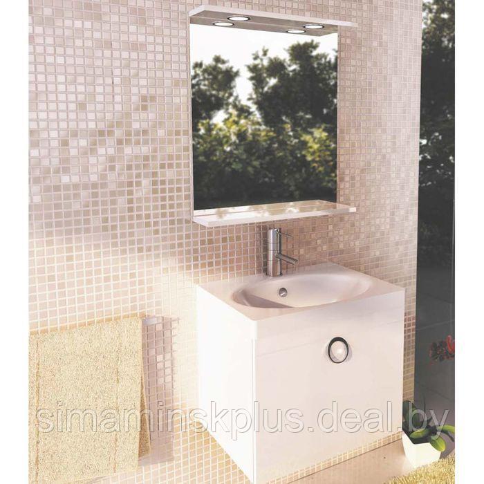 Зеркало для ванной "К-50" 70 х 50 х 14 см, белое - фото 2 - id-p174606720