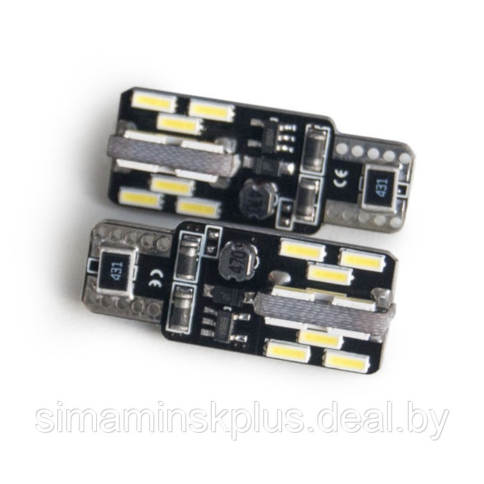 Лампа светодиодная AVS A78451S, T10 C025 /белый/ (W2.1x9.5D) CANBUS 24SMD 4014 12-24V, набор - фото 2 - id-p174608574