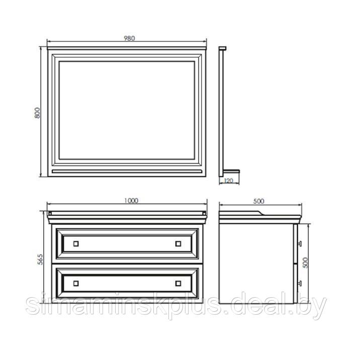 Зеркало COMFORTY «Феррара-100» 980х800 мм, белый глянец - фото 2 - id-p174606902