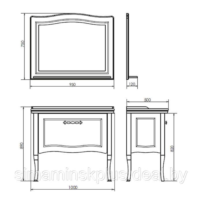 Зеркало COMFORTY «Павия-100» 950х750 мм, белый глянец - фото 2 - id-p174606932