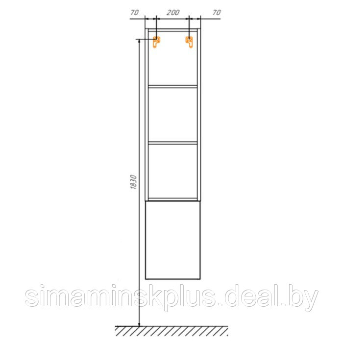 Шкаф-колонна COMFORTY «Мальме-35» цвет дуб дымчатый - фото 2 - id-p174607834