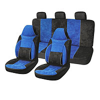 Чехлы на сиденья Skyway PROTECT 2, велюр, черно-синий, 9 предметов, S01301034