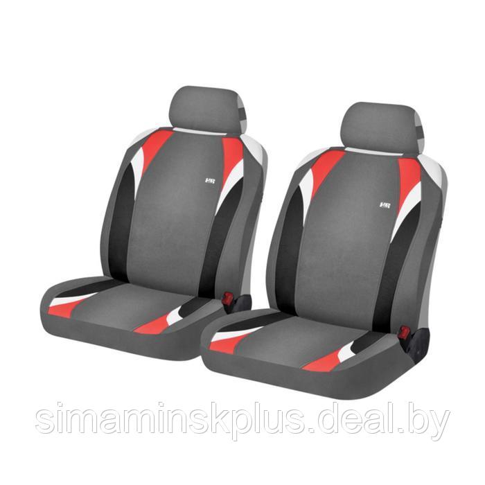 Накидки на передние сиденья, FORMULA FRONT, серо-красный, трикотаж - фото 1 - id-p174609807