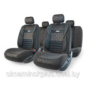 Авточехлы универcальные AUTOPROFI COMFORT COMBO, CMB-1105 ANTHRACITE (M), мультиконтурные, формованный велюр,