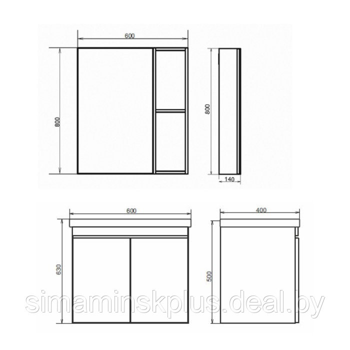 Зеркало-шкаф COMFORTY «Осло-60» цвет бетон светлый - фото 3 - id-p174607278