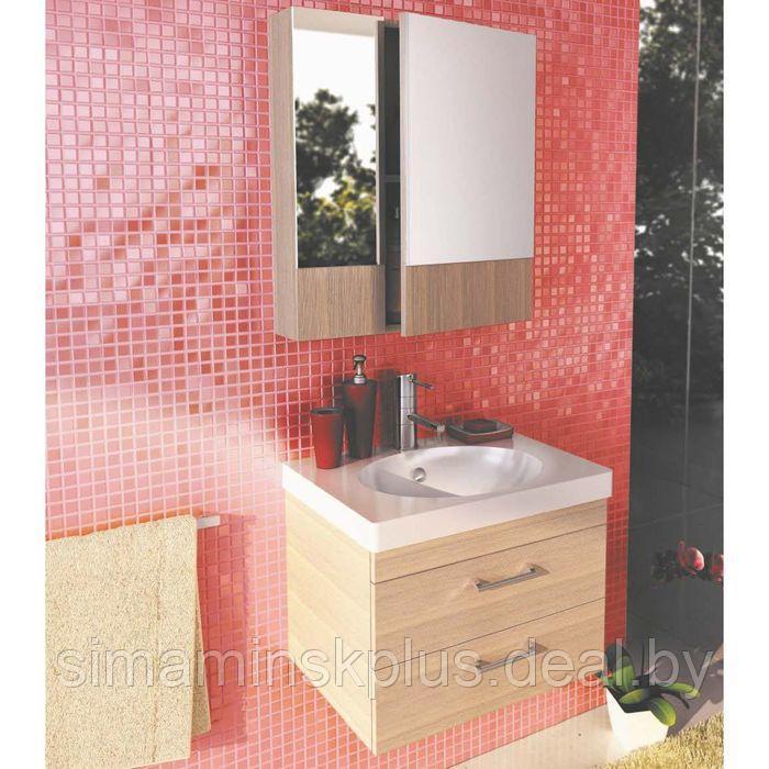 Зеркало-шкаф для ванной "Ницца-60" 67 х 60 х 13 см, цвет сосна лоредо - фото 3 - id-p174607335