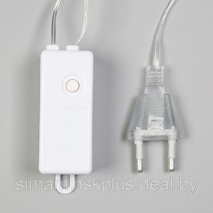 Гирлянда «Нить» 3 м с насадками «Лампочки сердца», IP20, прозрачная нить, 80 LED, свечение тёплое белое, 8 - фото 6 - id-p174610931