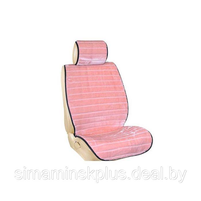 Накидка сиденья меховая искусственная мутон 2 предм. Skyway Arctic, розовый, полоска, S03001032 - фото 1 - id-p174609107