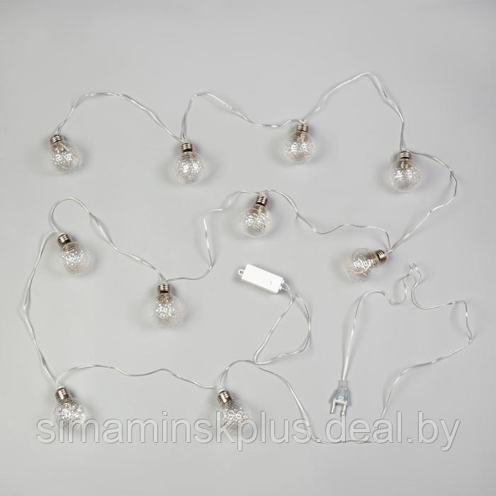 Гирлянда «Нить» 3 м с насадками «Лампочки шары», IP20, прозрачная нить, 80 LED, свечение мульти, 8 режимов, - фото 3 - id-p174610943