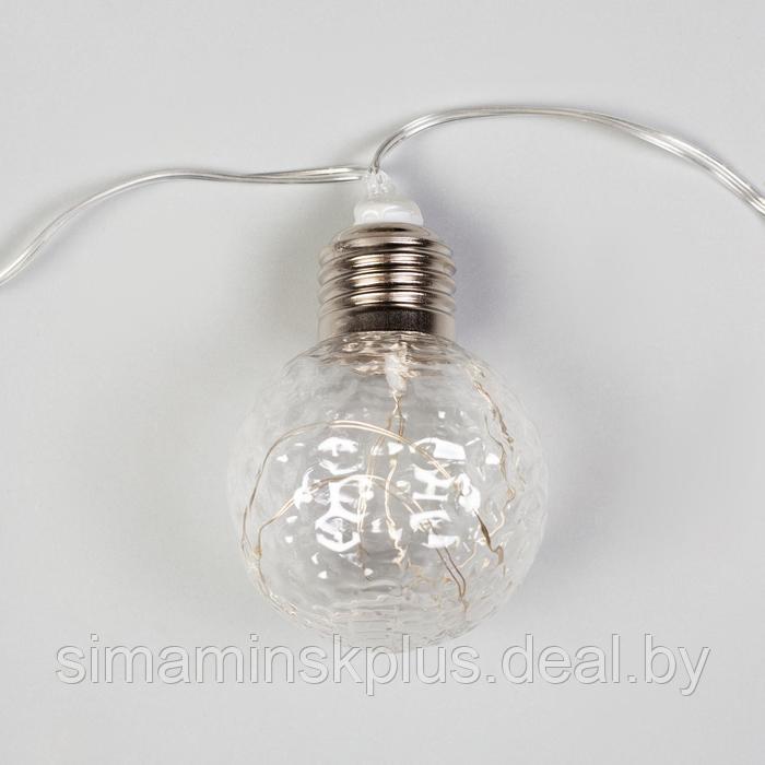 Гирлянда «Нить» 3 м с насадками «Лампочки шары», IP20, прозрачная нить, 80 LED, свечение мульти, 8 режимов, - фото 4 - id-p174610943