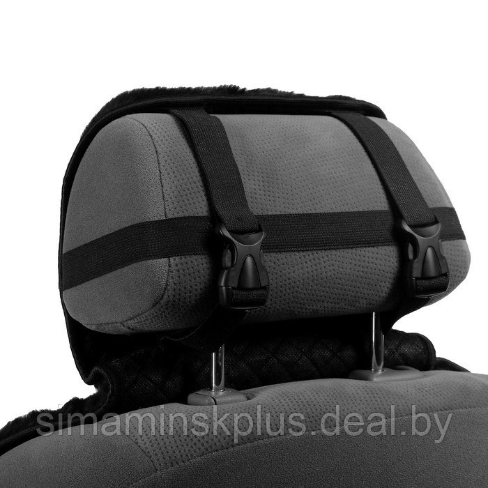 Накидка на сиденье, натуральная шерсть, 145х55 см, черная - фото 3 - id-p174609112